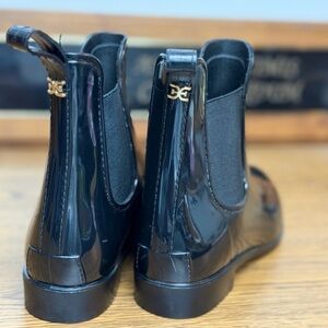 Sam Edelman Black Patent Chelsea Rain Boots